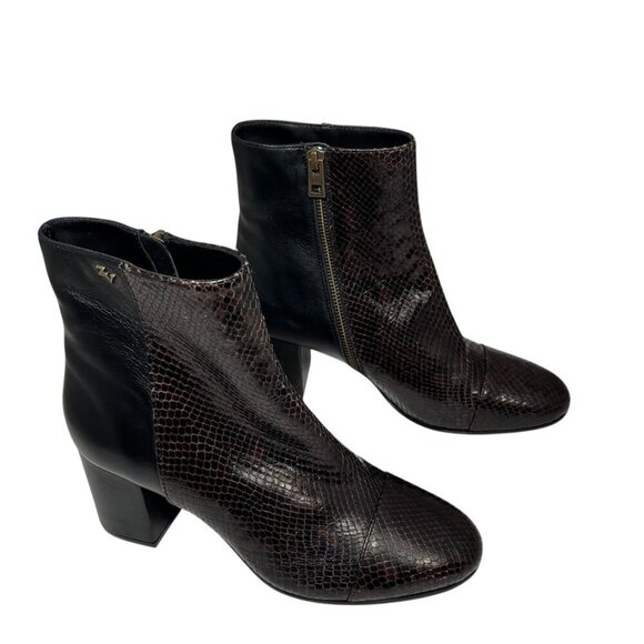 Zadig & Voltaire Lena Wild Leather Ankle Boots Side Zip Snake $558 Sz 39/8.5 NEW - Picture 4 of 7